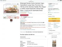 Niteangel Stacker Series Hamster Cage - Stackable & Large Glass Terrarium (ca. 558 Sq in) for...webp